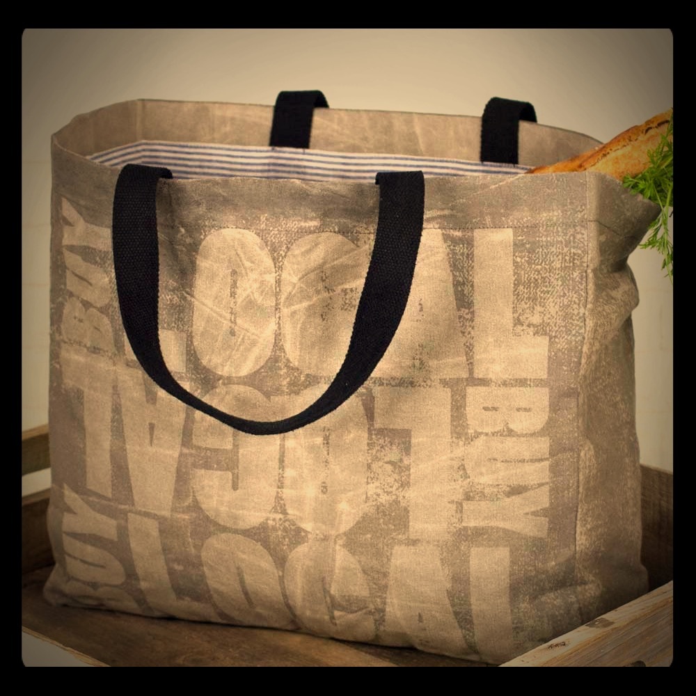 Canvas Shopper Tote Bag XL Handbag Lined Market